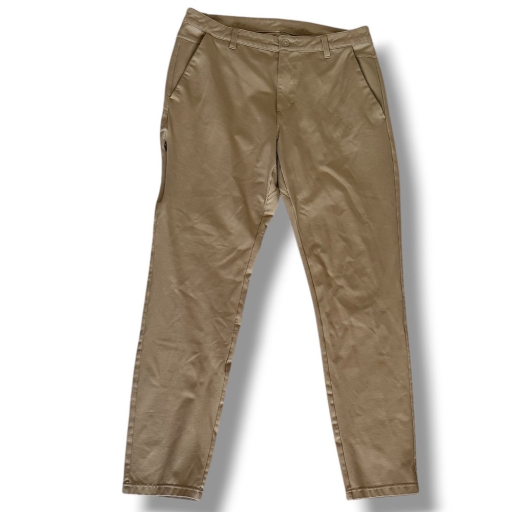 BYLT Everyday Pant 2.0 Mens 36T Khaki Tan Slim Fit Chino Trousers Tech Stretch